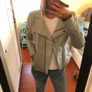 Light grey vegan leather jacket